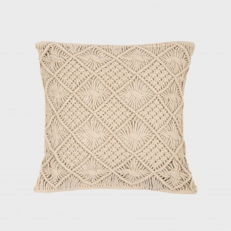 Cuscino quadrato cotone macramé Nador naturale 45x45 - federa + imbottitura cuscini-decorativi-stampati