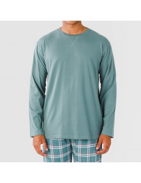 Pigiama lungo uomo cotone Jamis verde blu pijama-algodon