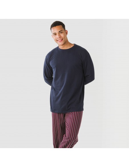 Pigiama lungo uomo cotone Raya San Francisco blu pijama-algodon