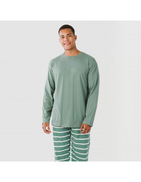 Pigiama lungo uomo cotone Raya Sailor verde veronese pijama-algodon