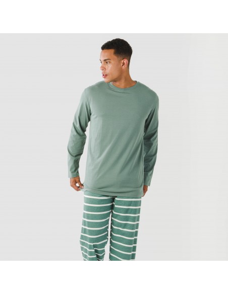 Pigiama lungo uomo cotone Raya Sailor verde veronese pijama-algodon