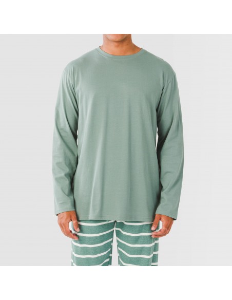 Pigiama lungo uomo cotone Raya Sailor verde veronese pijama-algodon