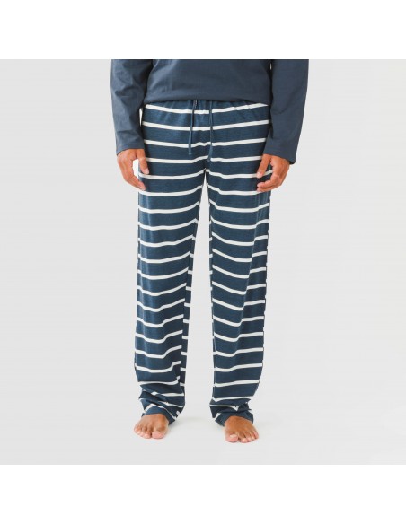 Pigiama lungo uomo cotone Raya Sailor blu navy pijama-algodon