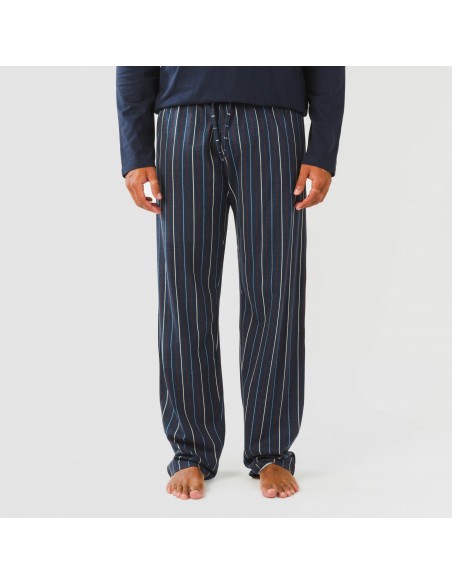 Pigiama lungo uomo cotone Raya San Luis blu navy pijama-algodon