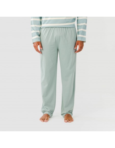 Pigiama lungo uomo cotone Raya Arellano verde acqua pijama-algodon