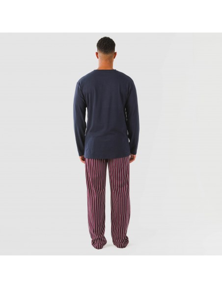 Pigiama lungo uomo cotone Raya San Francisco blu pijama-algodon