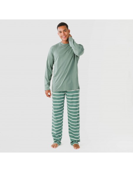 Pigiama lungo uomo cotone Raya Sailor verde veronese pijama-algodon