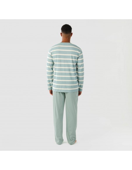 Pigiama lungo uomo cotone Raya Arellano verde acqua pijama-algodon