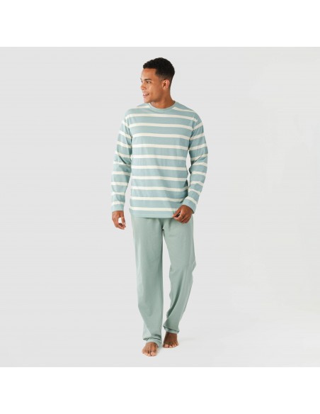 Pigiama lungo uomo cotone Raya Arellano verde acqua pijama-algodon