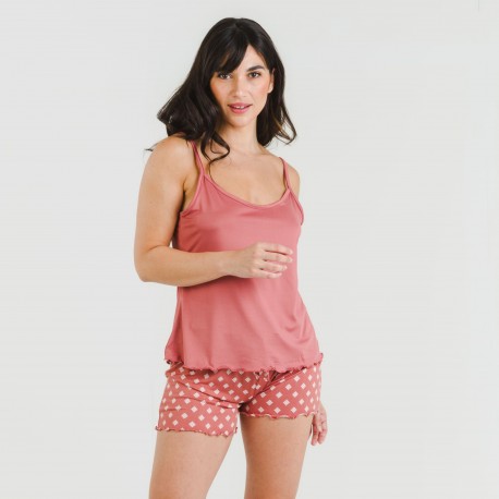 Pigiama con spalline soft Missy marsala pijama-tirantes-mujer-punto-suave