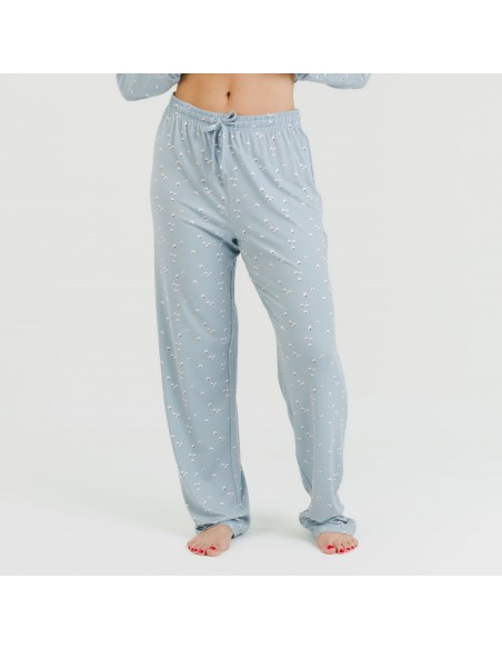 Pigiama lungo soft Tabitha indaco pijama-largo-algodon