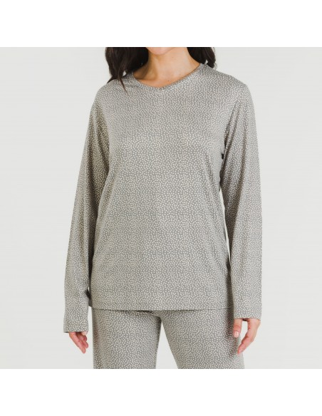 Pigiama lungo soft Lolenda grigio antracite pijama-largo-algodon