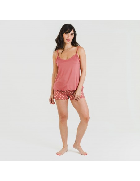 Pigiama con spalline soft Missy marsala pijama-tirantes-mujer-punto-suave