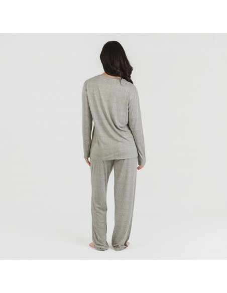 Pigiama lungo soft Lolenda grigio antracite pijama-largo-algodon