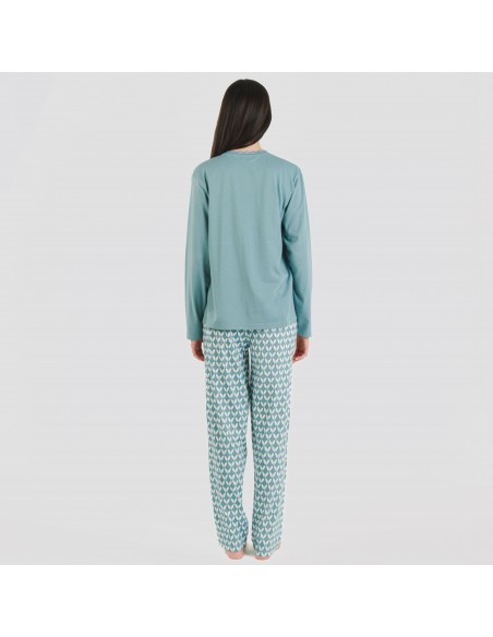 Pigiama lungo cotone Alino indaco pijama-largo-algodon