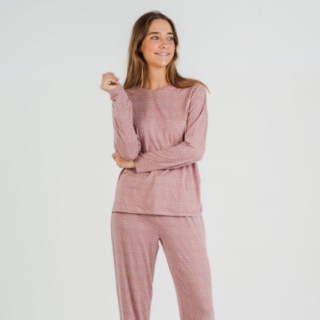 Pigiama lungo soft Lolenda malva rosa pigiami-lunghi-donna