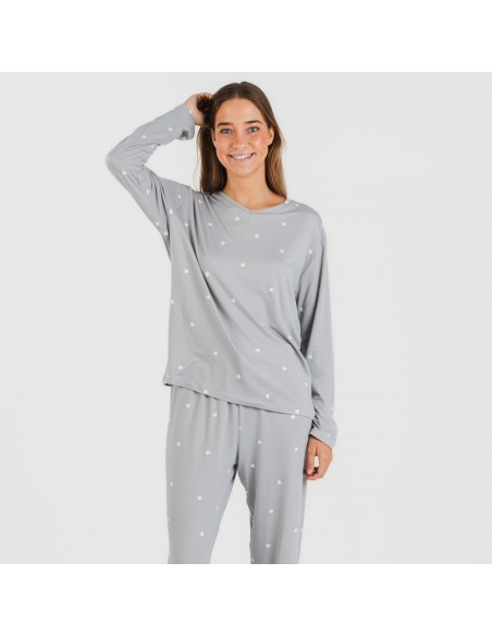 Pigiama lungo soft Choer grigio pigiami-lunghi-donna