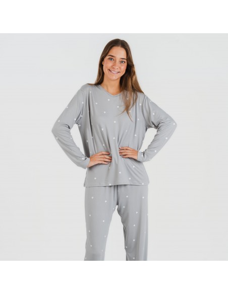 Pigiama lungo soft Choer grigio pigiami-lunghi-donna