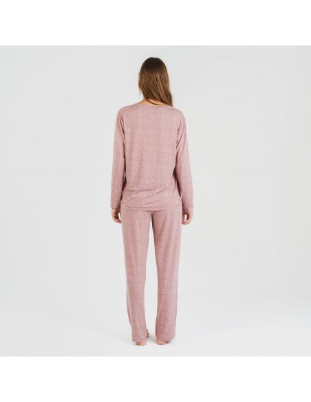 Pigiama lungo soft Lolenda malva rosa pigiami-lunghi-donna