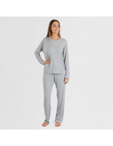 Pigiama lungo soft Choer grigio pigiami-lunghi-donna