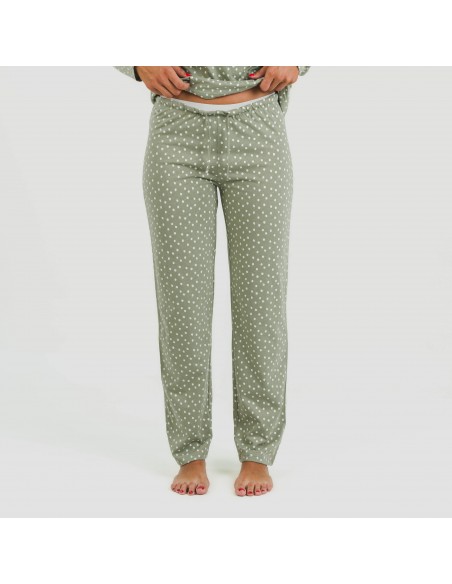 Pigiama lungo cotone Naty verde pijama-largo-algodon