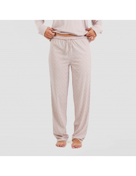 Pigiama lungo cotone Madrigal rosa chiaro pijama-largo-algodon