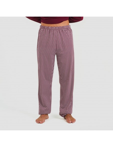 Pigiama lungo uomo cotone Sassy bordeaux pijama-algodon