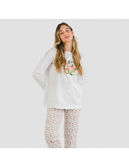 Pigiama lungo cotone Dona rosa pijama-largo-algodon