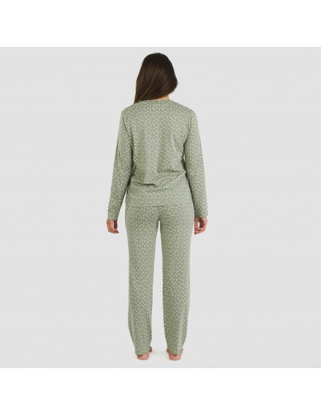 Pigiama lungo cotone Naty verde pijama-largo-algodon