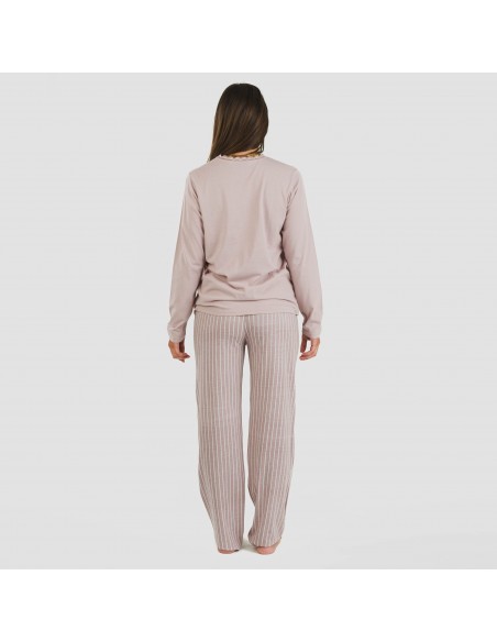 Pigiama lungo cotone Raya Beatrice malva pijama-largo-algodon