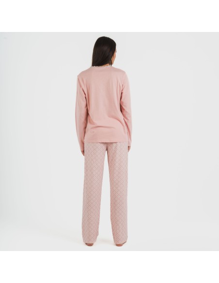 Pigiama lungo cotone Checo rosa pigiami-lunghi-donna