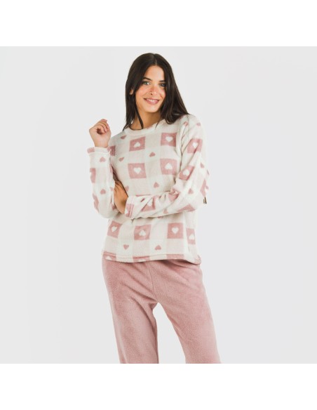 Pigiama pile coral Aurora rosa pigiami-inverno-donna