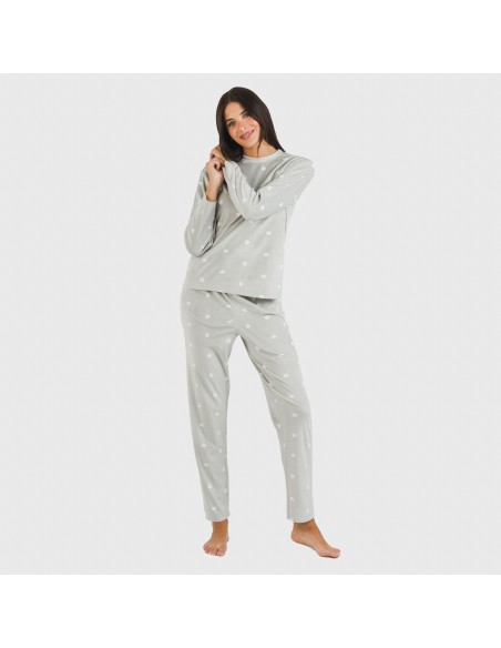 Pigiama velluto Praga grigio chiaro pigiami-inverno-donna