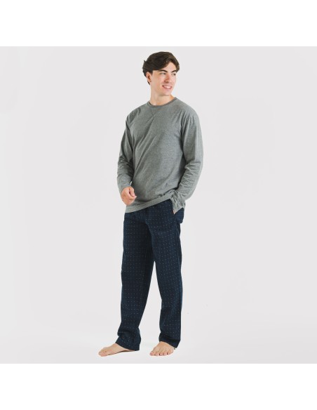 Pigiama uomo flanella Monclova grigio misto pijama-franela