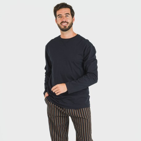 Pigiama uomo flanella Raya Vermont blu navy pijama-franela