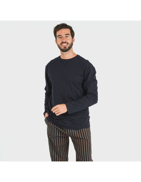 Pigiama uomo flanella Raya Vermont blu navy pijama-franela