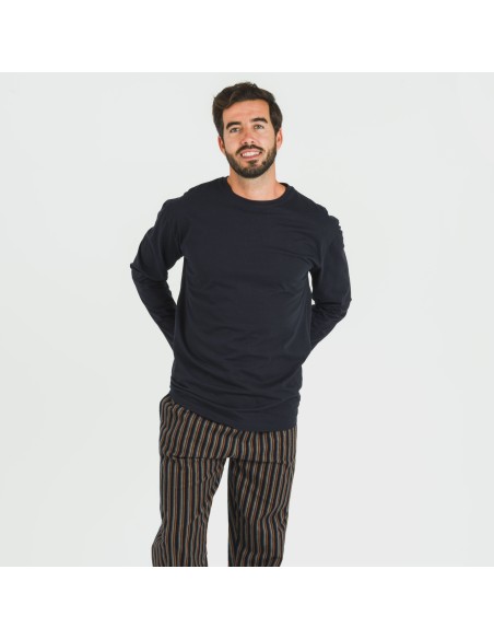 Pigiama uomo flanella Raya Vermont blu navy pijama-franela