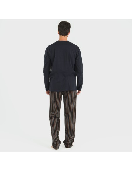 Pigiama uomo flanella Raya Vermont blu navy pijama-franela