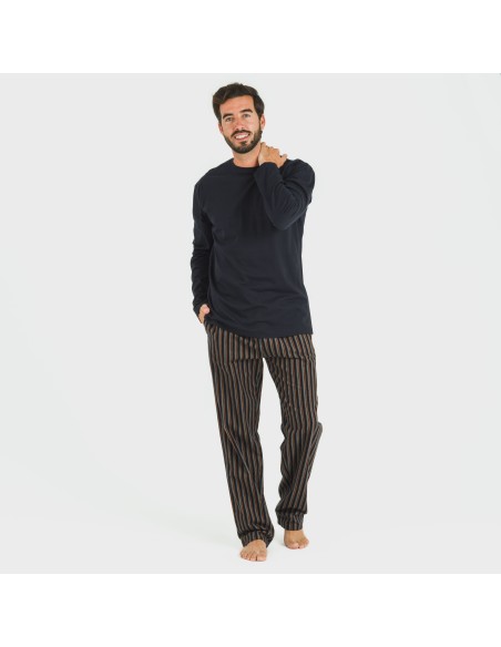 Pigiama uomo flanella Raya Vermont blu navy pijama-franela