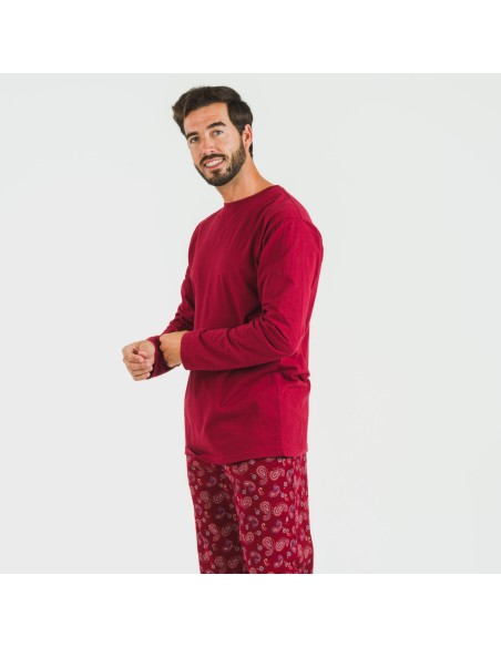 Pigiama uomo flanella Phylis bordeaux pijama-franela