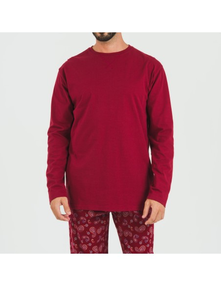 Pigiama uomo flanella Phylis bordeaux pijama-franela