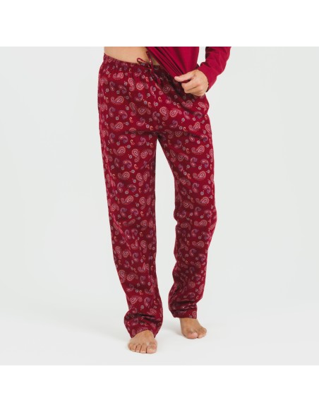 Pigiama uomo flanella Phylis bordeaux pijama-franela