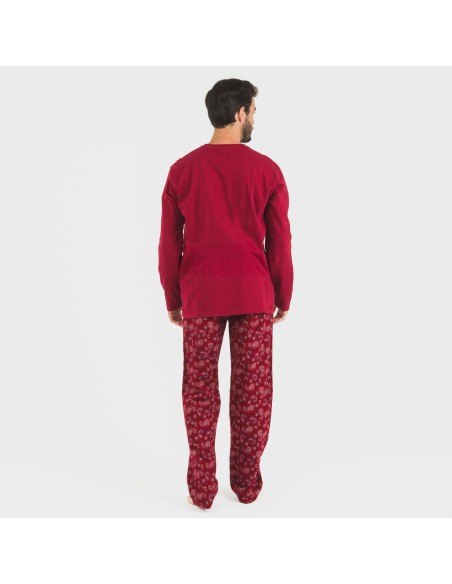 Pigiama uomo flanella Phylis bordeaux pijama-franela