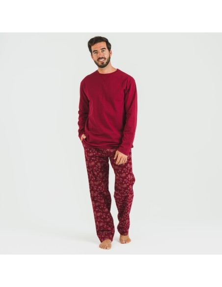 Pigiama uomo flanella Phylis bordeaux pijama-franela