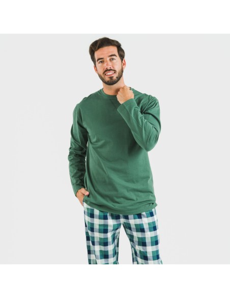 Pigiama uomo flanella Cuadro Ferni verde pijama-franela