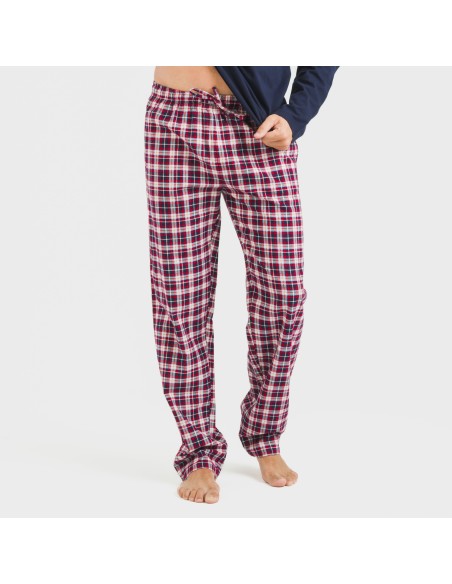 Pigiama uomo flanella Cuadro Sergio blu navy pijama-franela