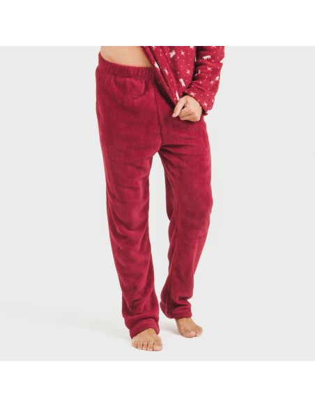 Pigiama pile coral uomo Cody bordeaux pijama-coralina