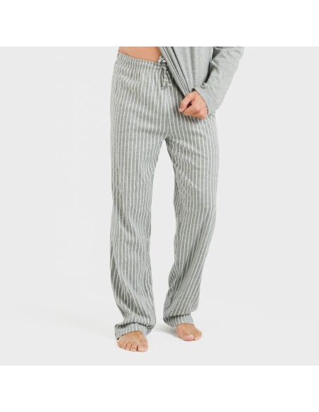 Pigiama lungo uomo cotone Beto grigio misto pijama-algodon