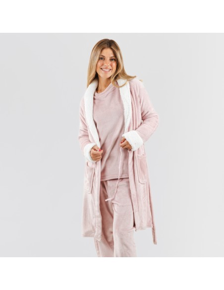 Vestaglia velluto sherpa bata-terciopelo-sherpa-mujer