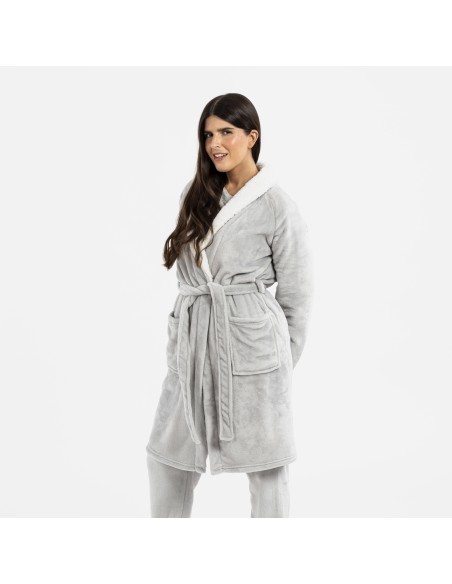 Vestaglia velluto sherpa bata-terciopelo-sherpa-mujer